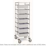 Single Bay Kitting Cart Tote Box Carrier with Three Sets of Slides and Polyurethane Casters redirect to product page